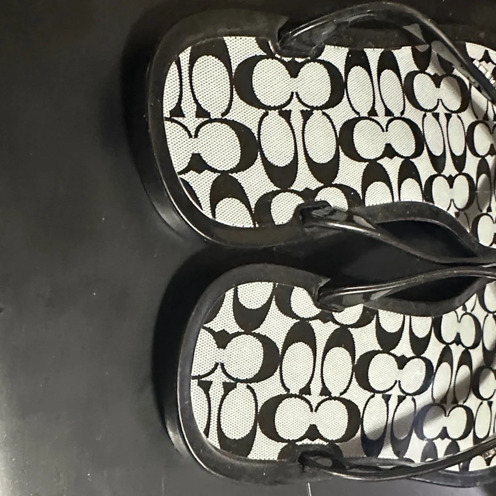 Coach LYRA Women Black and White Sandals Jelly Size 6 - Picture 5 of 9